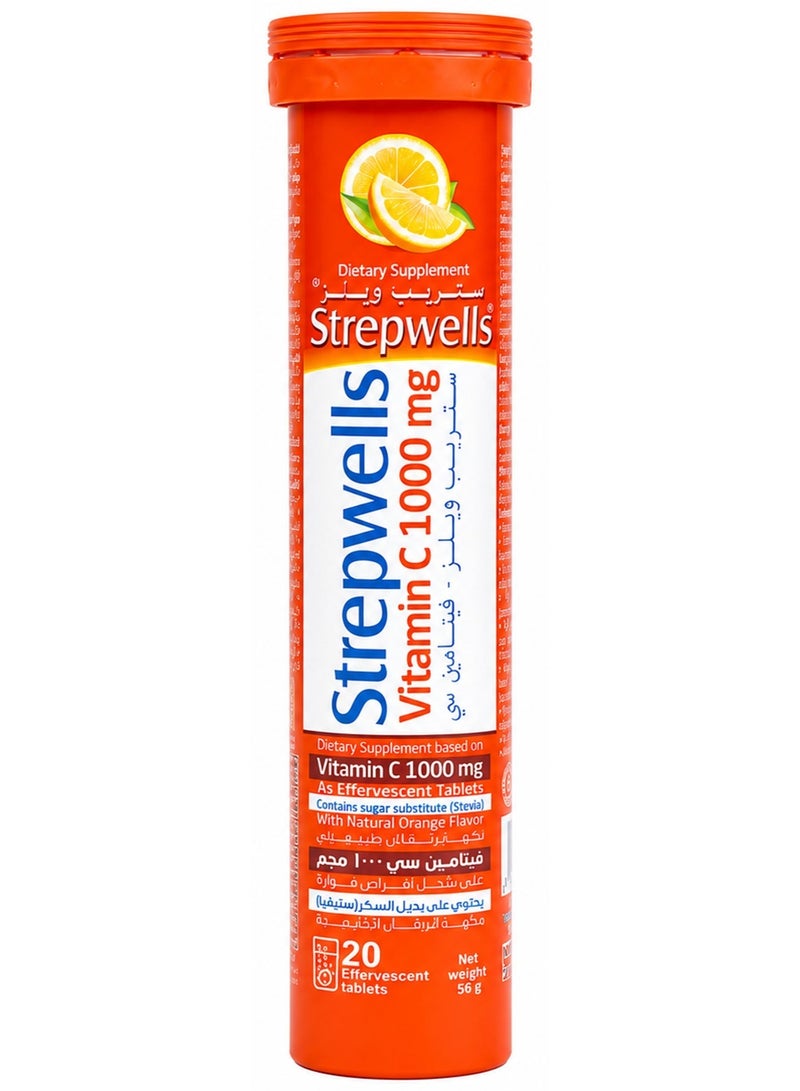 StrepWells Pack Of 2 STREPWELLS VITAMIN C 1000MG 20 EFF TAB - Image 2