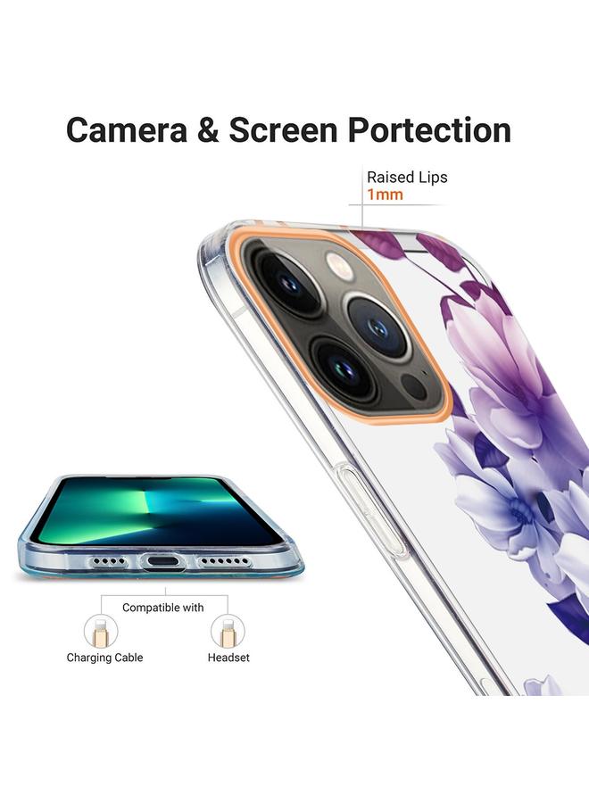 زبون جراب لهاتف iPhone 13 Pro Ring IMD Flowers TPU - Image 4