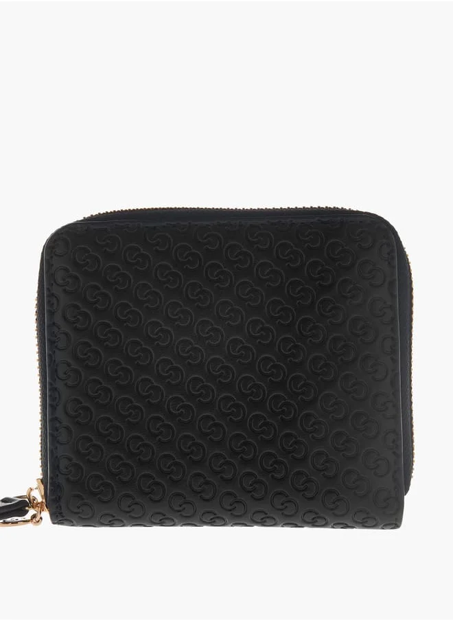 سيليست Womens Monogram Embossed Zip Around Wallet