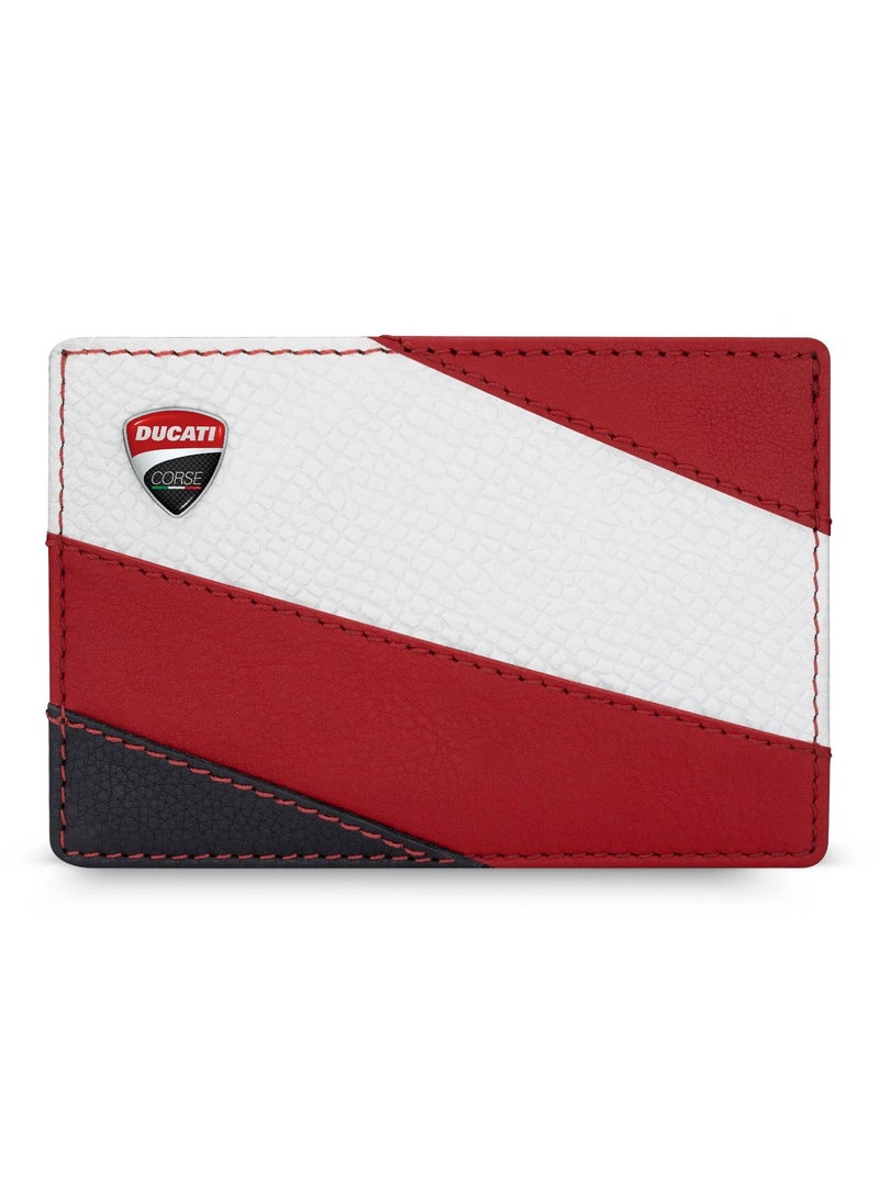 Ducati Corse DTLGD2200501 Elegante Genuine Leather Card Case, Red, M, Casual - Image 1