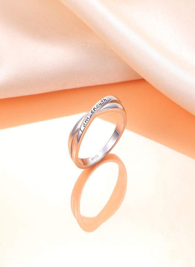DAOCHONG Sterling Silver I Am Enough Ring Size 7 - Image 4