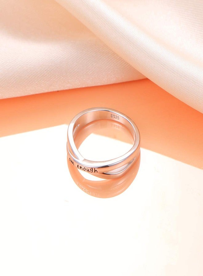 DAOCHONG Sterling Silver I Am Enough Ring Size 7 - Image 5