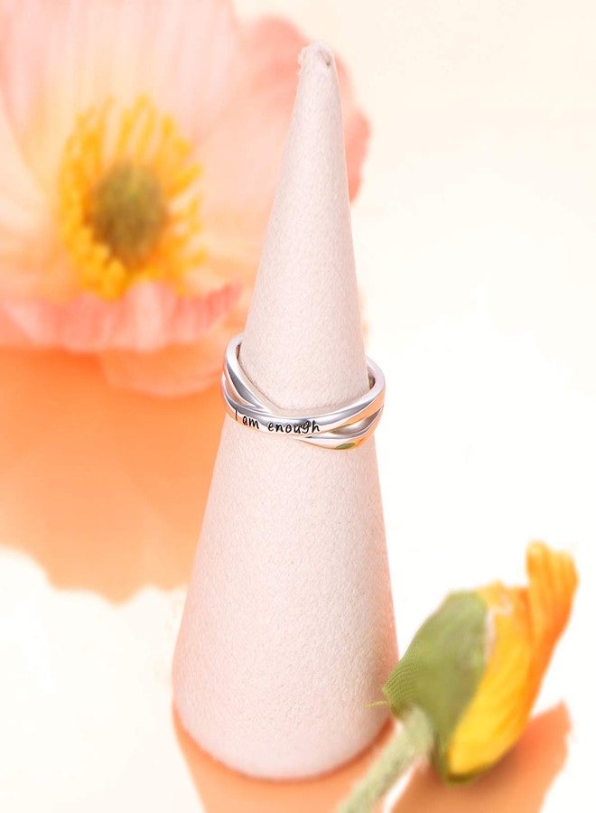 DAOCHONG Sterling Silver I Am Enough Ring Size 7 - Image 3