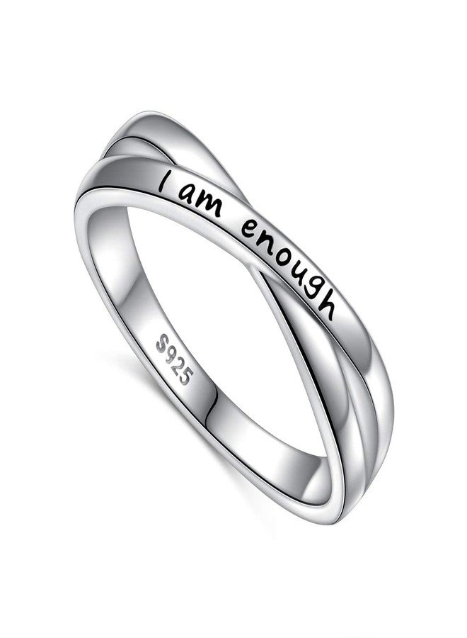 DAOCHONG Sterling Silver I Am Enough Ring Size 7 - Image 1