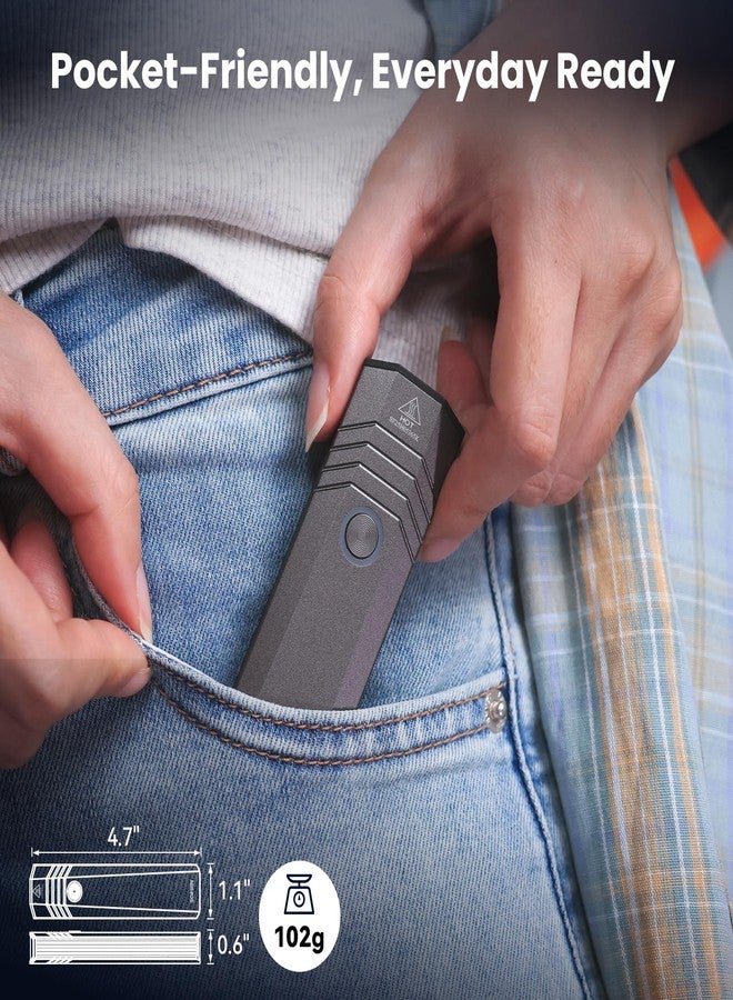 sofirn ST1 EDC Flashlight Rechargeable, 1500 Lumens Bright Flat Flashlight with Simple UI, IPX7 Waterproof Outdoor Pocket Flashlight for Camping Dog Walking, Gift for Him Husband Dad - Image 3