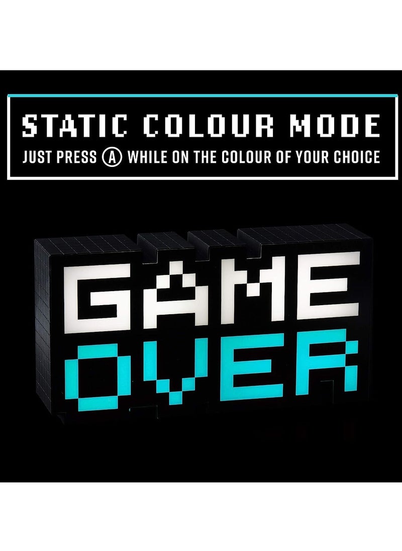 Generic - Pixel Game Over Night Light Colorful Lamp- Icon Light Atmospheres Neon Light with Sound Sensing Color Changing for Bedroom Home Decor - Image 1