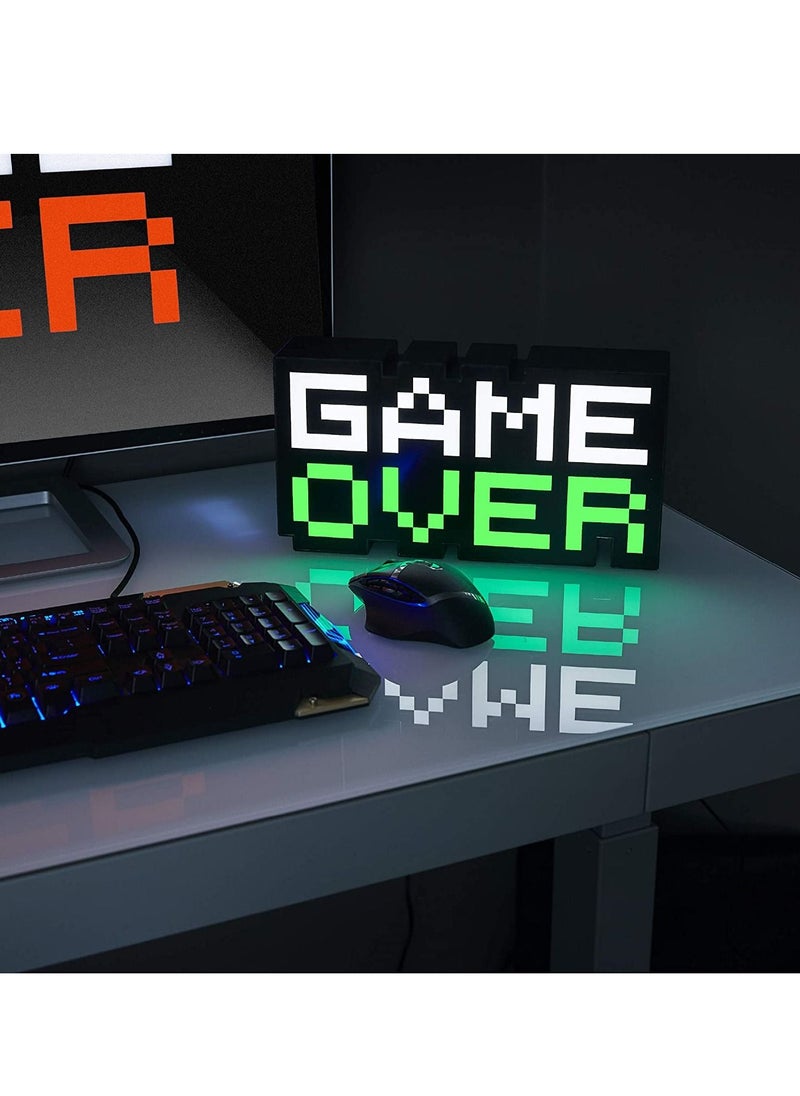Generic - Pixel Game Over Night Light Colorful Lamp- Icon Light Atmospheres Neon Light with Sound Sensing Color Changing for Bedroom Home Decor - Image 1