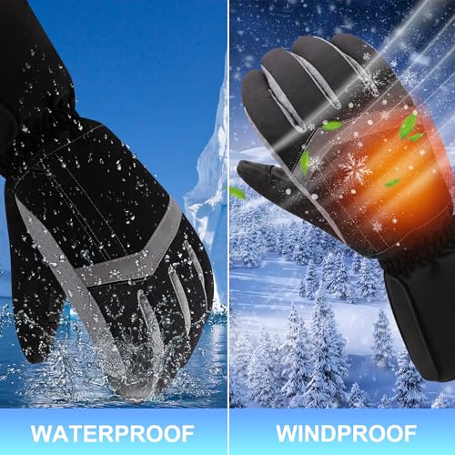SVPRO Battery Operated Heated Gloves for Men and Women,Waterproof Electric Hand Warms Gloves,Battery Heated Glove Liners for Indoor Outdoor Hiking Cycling Skiing, Winter Warm Gloves for Hunting - Image 3