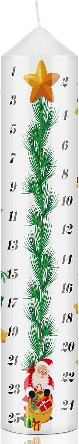 Jutom شمعة عيد الميلاد جوتوم عد تنازلي تقويم عيد الميلاد شمعة هدايا عيد الميلاد 98 بوصة - Image 1