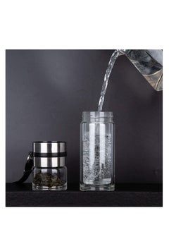 ARCOON ARCOON Glass Tea Infuser Bottle Tea Flood Cup Double Wall Borosilicate Portable Travel Tumbler Mug Leakproof for Loose Leaf Flower Herbal Tea Bags 13 OZ/380ML  - Image 4
