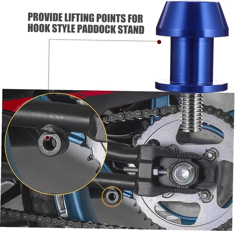 4pcs Blue 8mm Cnc Motorcycle Swingarm Spool Stand Screws Replacement Swing Arm Spools for Motorbike Parts Compatible with Sport Bikes - Image 4