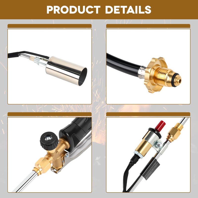 Charouse Heavy Duty Propane Torch Weed Burner Kit 1,800,000 BTU with Storage Bag High Output BTUs Torch Gun with 10 FT Hose Self Igniter Weed Torch for Campfires Wood Melting Ice Snow Roofing Torch - Image 4