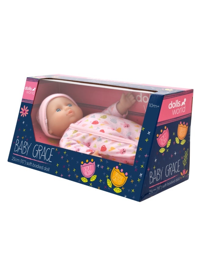 dolls world Baby Grace 10 inch Soft Doll With /Vinyl limbs and outfits from Peterkin gift for kids of Age above 10 months  - Image 2