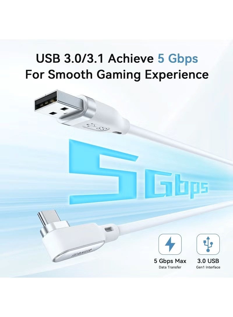 كابل Meta Quest 3 Link بطول 16 قدمًا (5 أمتار)، كابل شحن وربط متوافق مع Meta Quest 3/3S وPico 4، خط بيانات مع منفذ شحن سريع منفصل، نقل عالي السرعة حتى 5Gbps لاستخدام PCVR/SteamVR، إمكانية اللعب أثناء الشحن - Image 3