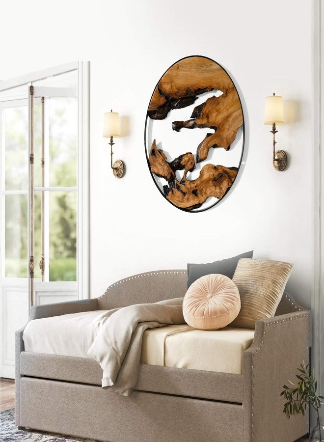 WELLAND Cedar Wood Wall decoration Ornaments, 16" L x 16" W x 1" H Hanging Decoration, irregular shape décor for Home Office, Living Room, Bedroom, Entryway, Bathroom - Image 1