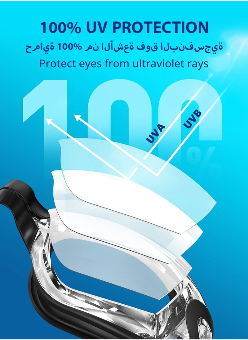 DPTER Premium Swimming Goggles with Nose Plugs & Ear Plugs for Men, Women & Teenagers, - Clear Vision, 180° Panoramic View, Polarized, Anti-Fog, UV Protection, Leak-Proof Eyewear  - Image 2