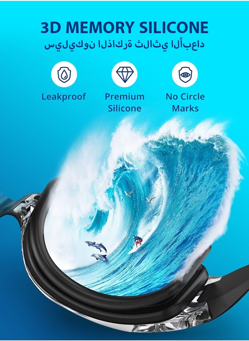 DPTER Premium Swimming Goggles with Nose Plugs & Ear Plugs for Men, Women & Teenagers, - Clear Vision, 180° Panoramic View, Polarized, Anti-Fog, UV Protection, Leak-Proof Eyewear  - Image 4