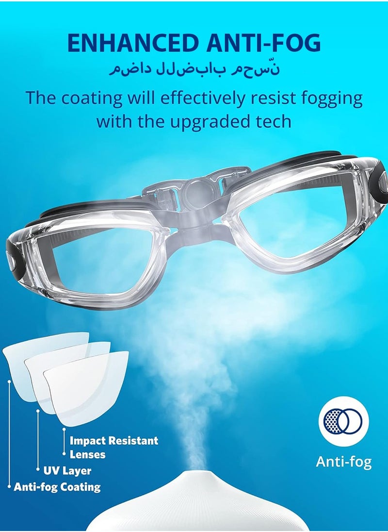 DPTER Premium Swimming Goggles with Nose Plugs & Ear Plugs for Men, Women & Teenagers, - Clear Vision, 180° Panoramic View, Polarized, Anti-Fog, UV Protection, Leak-Proof Eyewear  - Image 3