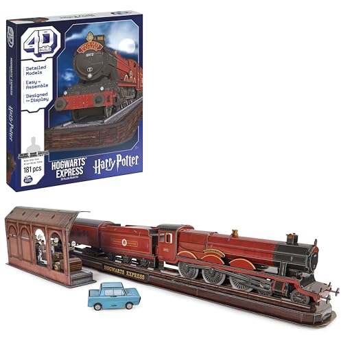 4D Build Harry Potter Hogwarts Express 3D Model Kit Harry Potter Collectibles Desk Decor Adult Puzzle Building Toys 181 Pieces 3D Puzzles Gift Ideas for Ages 12 Up - Image 1
