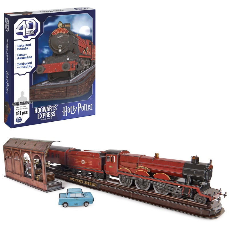 4D Build Harry Potter Hogwarts Express 3D Model Kit Harry Potter Collectibles Desk Decor Adult Puzzle Building Toys 181 Pieces 3D Puzzles Gift Ideas for Ages 12 Up - Image 2