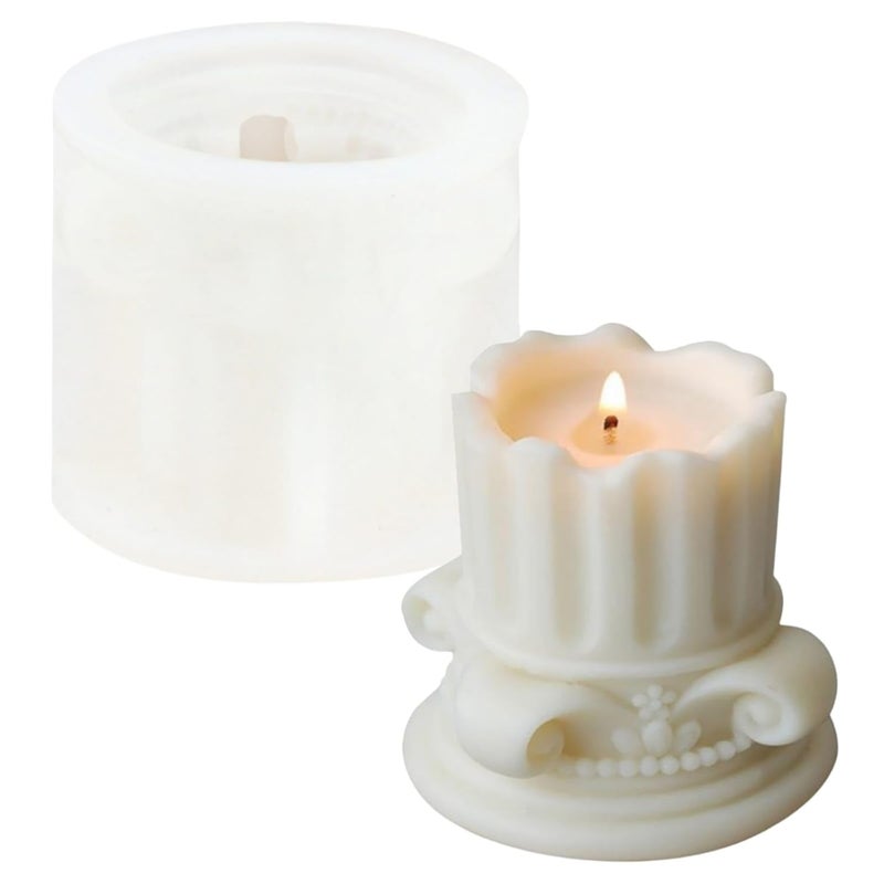SOFTCREATO 3D Roman Pillar Candle Candle Making Molds Roman Column Silicone Fondant Mold for DIY Handmade Candle Chocolate Cake Dcor Aromatherapy Soap Polymer Clay Resin Craft Making Roman Column