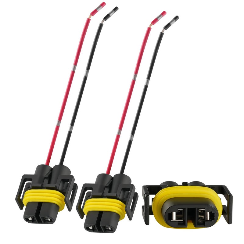 iBrightstar H11 H9 H8 880 881 Female Nylon Adapter Wiring Harness Sockets Wire for Headlights or Fog Lights