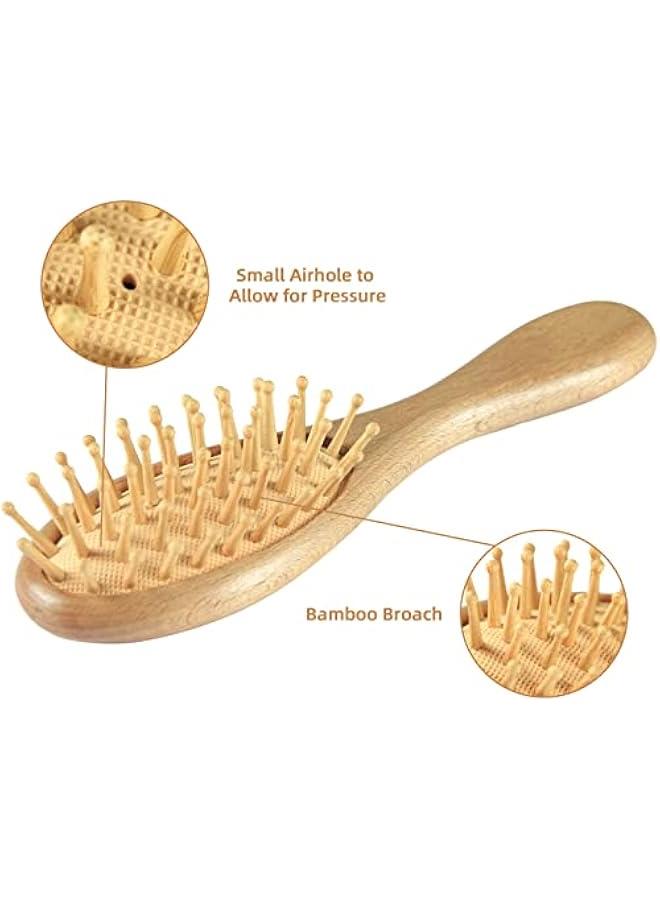 Baby Hair Brush and Comb Set (4-Piece) for Newborn - Wooden Baby Hairbrush Set，A Beechwood Brush, Baby Airbag Brush, Beech Handle Brush, and Prevent Cradle Cap Silicone Brush - Ideal Registry Gift  - Image 4