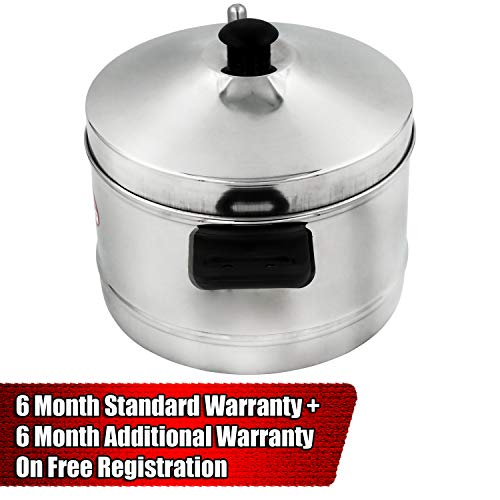 iBELL Outer Lid Idly Cooker Stainless Steel; Idli Maker with 4 Plates (16 Idlies), 5 Liter, Silver - Image 2