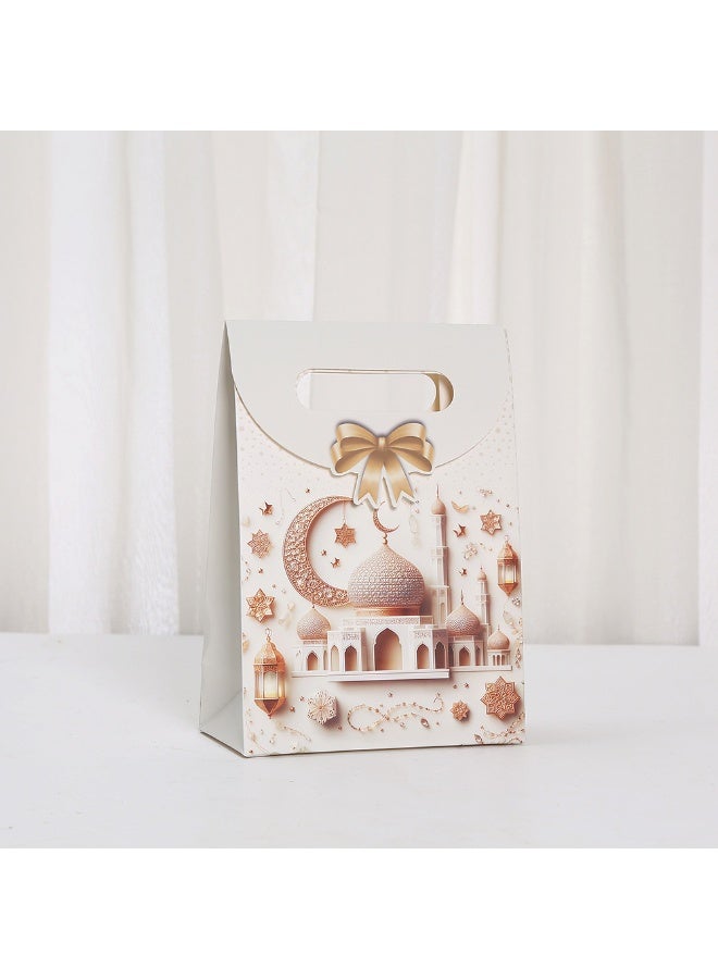 12 قطعة من أكياس الهدايا الورقية لشهر رمضان والعيد، وأكياس الحفلات بمقابض للحلوى والحلويات والهدايا والمجوهرات، وأكياس هدايا الحفلات ولوازم الحفلات - Image 2