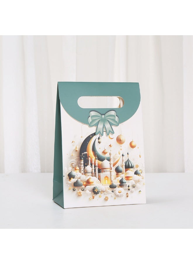 12 قطعة من أكياس الهدايا الورقية لشهر رمضان والعيد، وأكياس الحفلات بمقابض للحلوى والحلويات والهدايا والمجوهرات، وأكياس هدايا الحفلات ولوازم الحفلات - Image 3