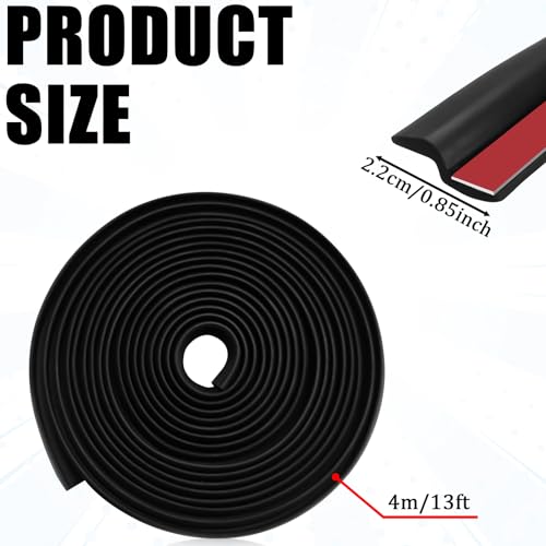 HHZL 13Ft Weather Stripping Door Seal, Windshield Rubber Strip for Reducing Noise & Dust, Super Flexible Self-Adhesive Rubber Seal Strip Edge Trim Guards for Windshield/Doors Edges/Windows（Z-Shaped） - Image 2