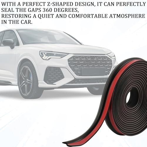 HHZL 13Ft Weather Stripping Door Seal, Windshield Rubber Strip for Reducing Noise & Dust, Super Flexible Self-Adhesive Rubber Seal Strip Edge Trim Guards for Windshield/Doors Edges/Windows（Z-Shaped） - Image 3