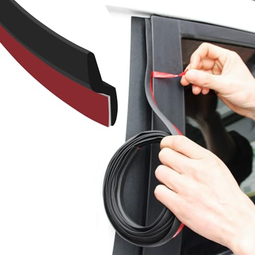 HHZL 13Ft Weather Stripping Door Seal, Windshield Rubber Strip for Reducing Noise & Dust, Super Flexible Self-Adhesive Rubber Seal Strip Edge Trim Guards for Windshield/Doors Edges/Windows（Z-Shaped） - Image 1
