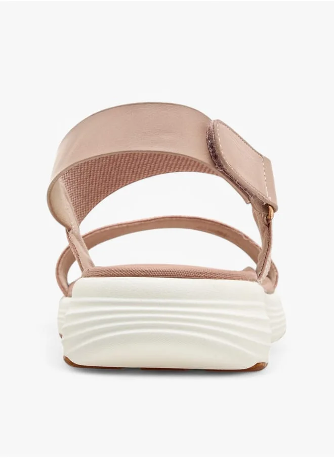 Le Confort Women Textured Strap Sandals with Hook and Loop Closure