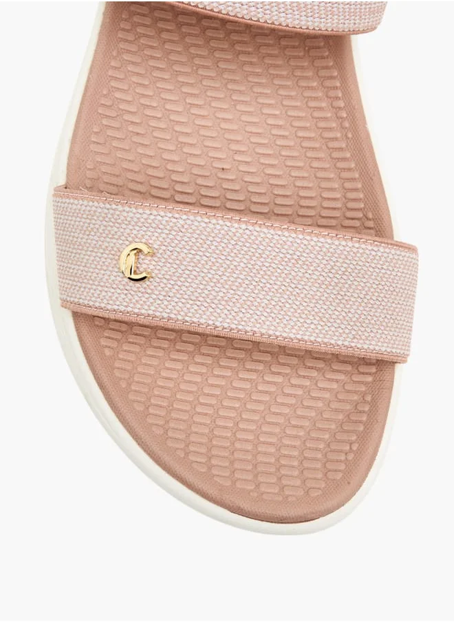 Le Confort Women Textured Strap Sandals with Hook and Loop Closure