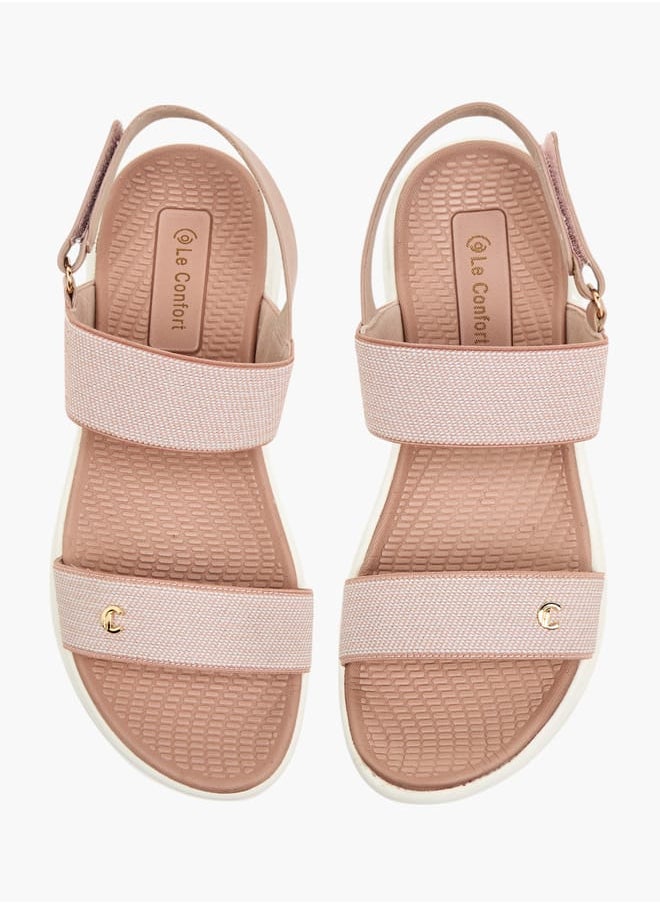 Le Confort Women Textured Strap Sandals with Hook and Loop Closure  - Image 1