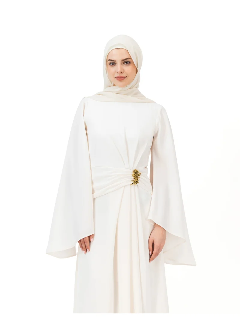 Eight Thirty Nine Destined - Peachy White | Long Sleeves Maxi Dress