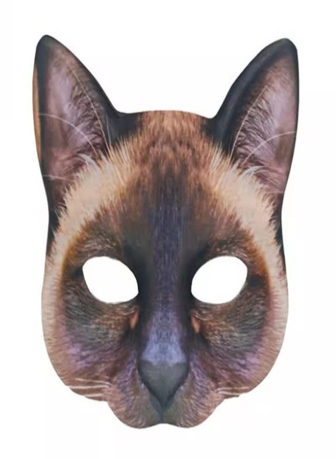 Hosfairy 1Pcs Halloween Half Face Cat Mask Animal Cat Mask for Halloween Christmas Easter Novelty Costume Party Accessory(Style F) - Image 1
