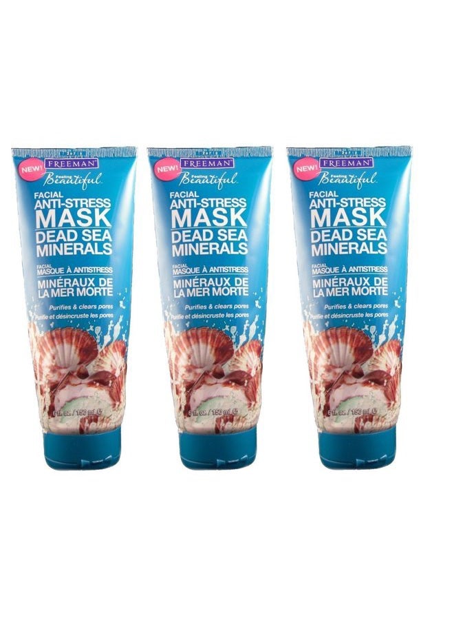 Feeling Beautiful Facial Anti-Stress Mask, Dead Sea Minerals 6 oz (Pack of 3)