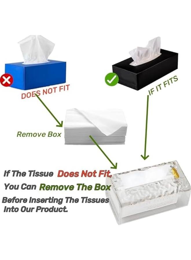 هوكور علبة مناديل من الأكريليك، عبوة من قطعتين، علبة مناديل شفافة بشكل أمواج للحمام والمطبخ وغرفة المعيشة وغرفة النوم والمكتب والسيارة والمكتب، صندوق مناديل مبتكر يثبت على الحائط - Image 4