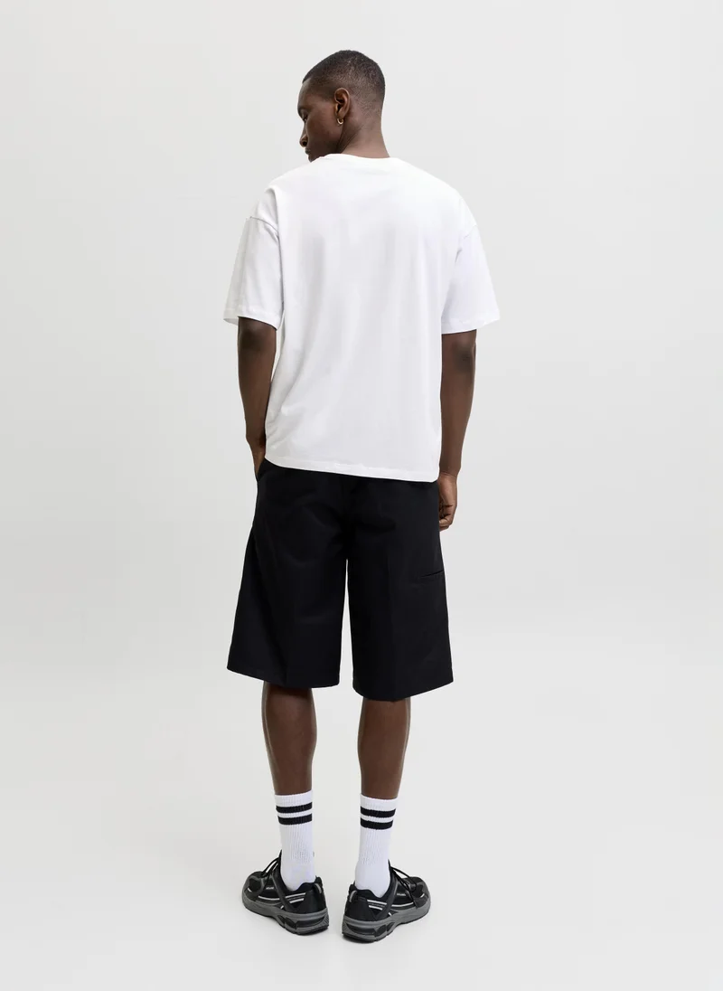 جاك اند جونز JCOETERNA SCRIPT FRONT TEE SS CREW