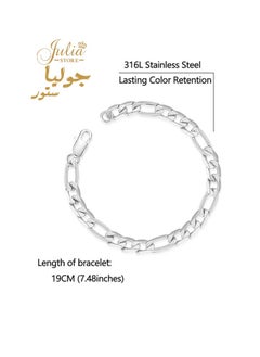 Stainless Steel Sturdy Figaro Chain Bracelet, 6mm Width, 19 cm Length - pzsku/Z3FC9C85E53046409BBC3Z/45/_/1719232182/ee5a37e9-f790-4449-b025-c030eb415e33