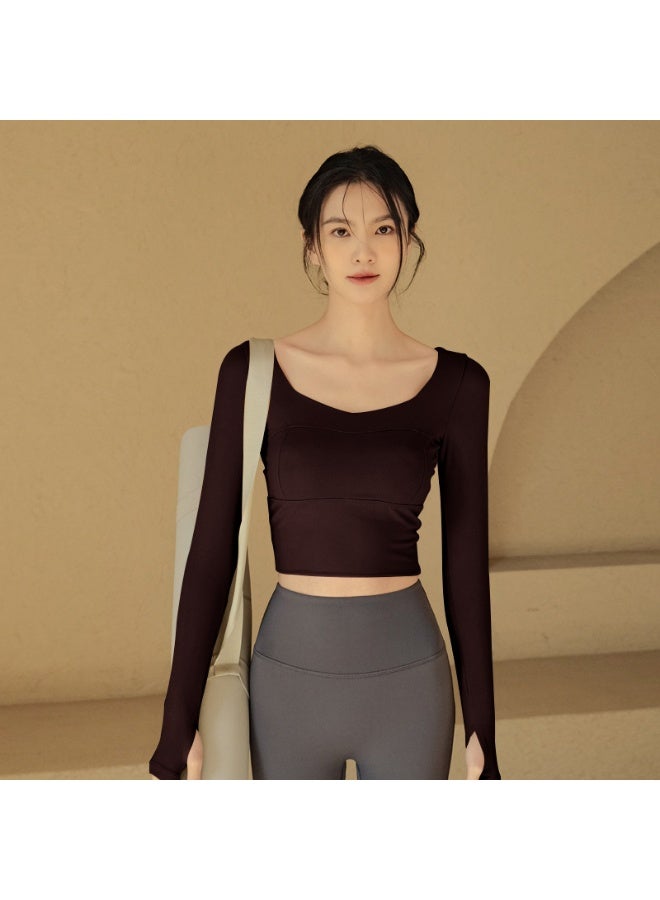 Long Sleeve Gym Crop Top Sports Yoga Top Women  T-Shirts Sportwear Fitness Tank Top Sport Active Wear Workout Athletic Shirt