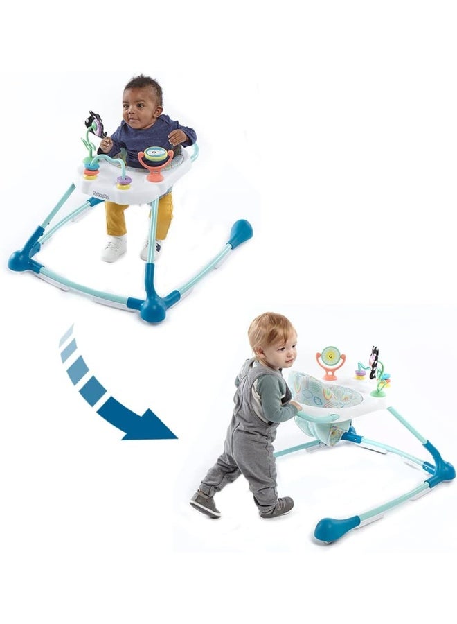 Kolcraft - Tiny Steps Too - 2-in-1 Infant and Baby Activity Walker - Seated or Walk-Behind - Clouds and Rainbows - Image 1