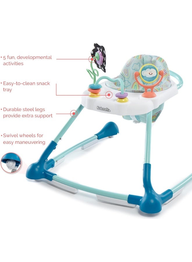 Kolcraft - Tiny Steps Too - 2-in-1 Infant and Baby Activity Walker - Seated or Walk-Behind - Clouds and Rainbows - Image 2