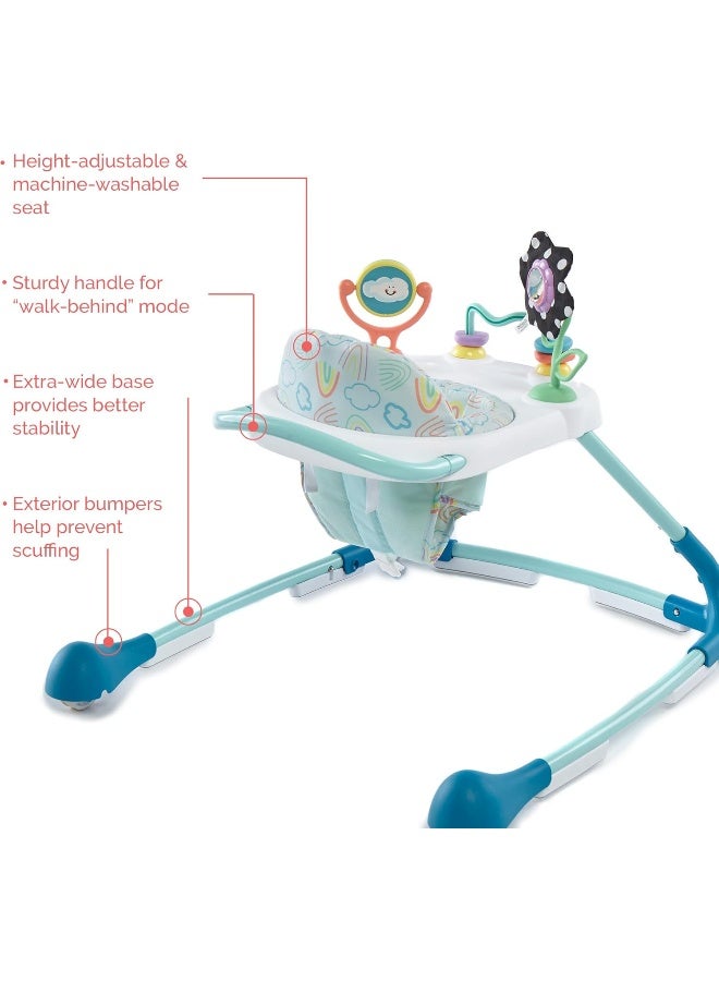 Kolcraft - Tiny Steps Too - 2-in-1 Infant and Baby Activity Walker - Seated or Walk-Behind - Clouds and Rainbows - Image 3