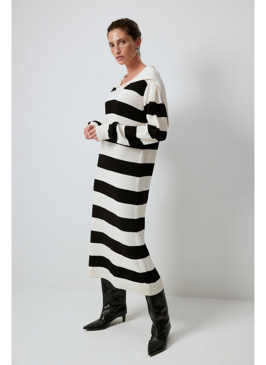 Wide Collar Striped Knit Dress - pzsku/Z3FC9EAEAFE8CFDE38113Z/45/_/1734552566/0a69ca99-7ae3-4292-97f2-41cfea9bfa45