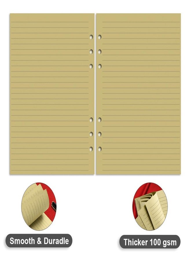 Cheericome A5 Vintage Lined Refills Paper, 6 Hole A5 Lined Paper for Filofax Planner, Organizer, Binders, 6 Hole Punched Planner Inserts, Vintage, 100 Sheets/200 Pages, College Ruled, 5.8 X 8.25 Inch - Image 3
