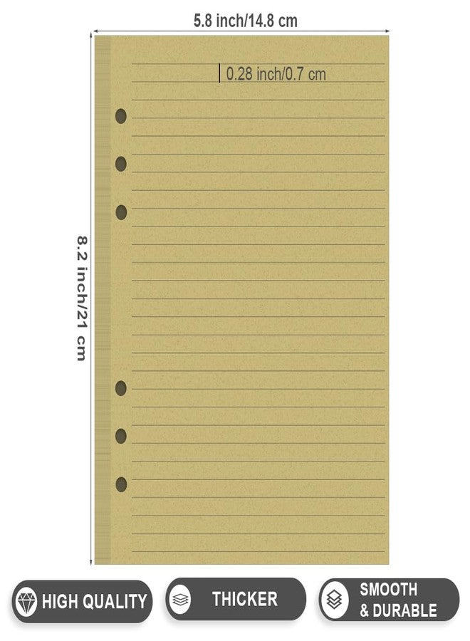 Cheericome A5 Vintage Lined Refills Paper, 6 Hole A5 Lined Paper for Filofax Planner, Organizer, Binders, 6 Hole Punched Planner Inserts, Vintage, 100 Sheets/200 Pages, College Ruled, 5.8 X 8.25 Inch - Image 2