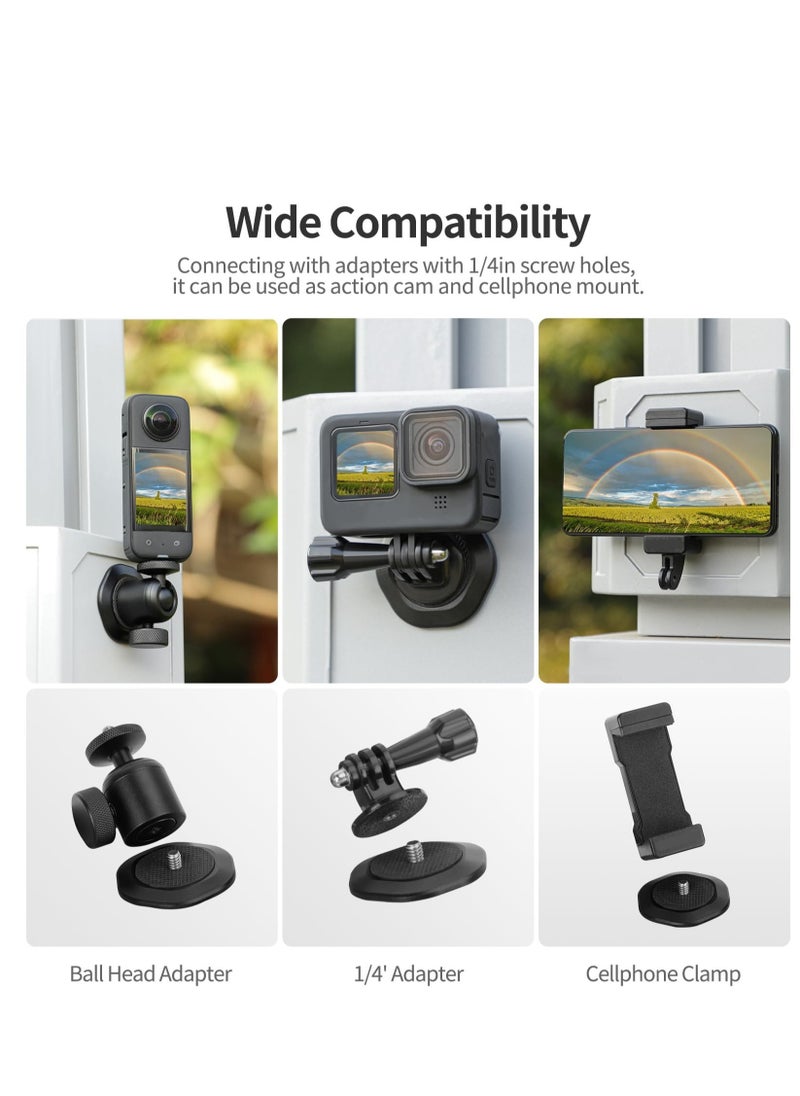 Excefore - Adapter Camera Mount for Osmo Pocket 3, Quick Release Car Body Magnetic Holder, Metal Magnetic Dock Expansion Conversion Adapter, for Insta360 Go3 Steering Stand - Image 1